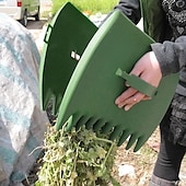 economico Giardinaggio-2 pezzi gialli grandi palette per foglie da giardino e cortile, paletta in plastica per erba, rastrelli per foglie a mano, raccoglitore di foglie per rifiuti da giardino ottimo strumento