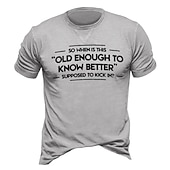 baratos Camiseta gráfica masculina-Homens Letra Estampas Abstratas Camiseta Estilo casual Algodão Manga Curta Gráfico Camisa Preto Vinho Azul Marinho Escuro Camiseta confortável Férias Rua Roupas de estilistas