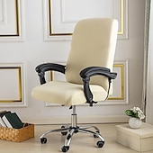 abordables Housse de fauteuil de bureau-Housse de chaise d&#039;ordinateur, housse de chaise de bureau extensible housse de siège de jeu rotative douce durable lavable