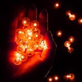 billige Dekorative lys-50 stk led ballonglys lite led lys rundt led ball lys egnet for ballongbursdagsfestaktiviteter morsomme innendørs og utendørs bryllupsdekorasjoner