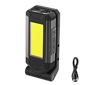abordables Faros delanteros-Luz de trabajo cob, linterna led superbrillante recargable por usb, lámpara de camping portátil con imán trasero, linterna ajustable impermeable
