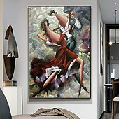 cheap People Paintings-Mintura Handmade Abstract Figure Oil Paintings On Canvas Wall Art Decoration Modern Abstract Picture For Home Decor Rolled Frameless Unstretched Painting