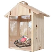 cheap Backyard Birding &amp; Wildlife-Bird House with Strong Suction Cups and lanyards for Outdoor use - See-Through Environmentally Friendly Wooden Bird nestBird Nest Transparent Design for Easy Observation