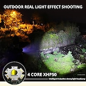 abordables Faros delanteros-Linterna frontal led resistente al agua para acampar al aire libre, linterna de pesca, linterna usb recargable xhp50 18650 lib, linterna de cabeza con zoom de 3 modos