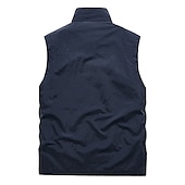 cheap Men&#039;s Vest-Men&#039;s Fishing Vest Sleeveless Vest Outdoor Modern Contemporary All Seasons Multi Pocket Chinlon Outdoor Solid / Plain Color Zipper Standing Collar Standard Fit Black ash-colored khaki Army Green Vest