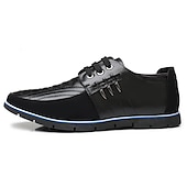 preiswerte Sneaker für Herren-Freizeit-Schnürschuhe aus Kunstleder für Herren – stylische blaue und schwarze Low-Top-Sneaker mit rutschfester Sohle für den Alltag und halbformelle Anlässe