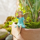 abordables sculptures et statues de jardin-2 pièces papillon fée pot de fleur paysage décoratif accessoires décoratifs