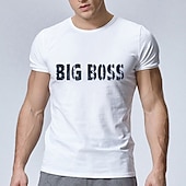 Men's Plus Size Big Tall T shirt Tee Tee Crewneck White Short Sleeves Outdoor Going out Print Letter Clothing Apparel Cotton Blend Streetwear Stylish Casual3