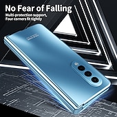 cheap Samsung Cases-Phone Case For Samsung Galaxy Z Fold 5 Z Fold 4 Z Fold 3 Full Body Case Flip Plating Dustproof Solid Colored PC