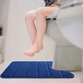 billige Matter og tepper-minneskum badematte sklisikker kontur toalettbadeteppe, u-formet sklisikre absorberende tykke myke vaskbare baderomstepper, gulvteppe badematte for baderomsvask toalett 50*60 cm (20&quot; x 24&quot;)
