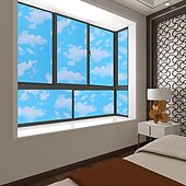 cheap Nature&amp;Landscape Wallpaper-Cool Wallpapers Blue Wallpaper Wall Mural Self adhesive PVC waterproof 3D blue sky white cloud color decoration film Bedroom living room ceiling wall sticker instant paste a roll of 17.72*74.78inches