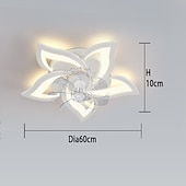 cheap Ceiling Fan Lights-LED Ceiling Fans Dimmable with Remote Contral Flower Design Flush Mount Ceiling Lamp Acrylic Lampshade Chandelier Bedroom Living Room