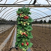 abordables accesorios para el cuidado de las plantas-bolsa de cultivo de fresa colgante, bolsa de cultivo de fresa con 8 agujeros para tomate de fresa y pimiento bolsa de cultivo de tomate al revés, bolsa de cultivo de verduras, suministros de jardinería