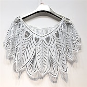 cheap Wedding Guest Wraps-Shawls Women&#039;s Wrap Vintage Sparkle &amp; Shine Sleeveless Sequined Wedding Wraps With Glitter For Party Spring &amp; Summer