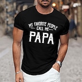 cheap Men&#039;s Graphic T Shirt-Men&#039;s Graphic Prints Daddy Letter Print Family T Shirt Graphic Tee Cotton Short Sleeves Graphic Shirt Black White Navy Blue Comfortable Tee Vacation Street Fashion Designer Clothing