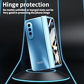 cheap Samsung Cases-Phone Case For Samsung Galaxy Z Fold 5 Z Fold 4 Z Fold 3 Full Body Case Flip Plating Dustproof Solid Colored PC