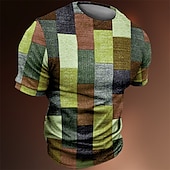 economico T-shirt 3D da Uomo-Per uomo Color Block maglietta Magliette Manica corta maglietta Stampa 3D Girocollo Camicia Vintage Di tendenza Originale Esterno Informale Giornaliero Giallo Rosso Viola Primavera estate