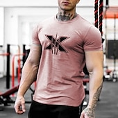 abordables Camiseta gráfica para hombres-Hombre Graphic Letra Arañazos Camiseta Tee Algodón Manga Corta Gráfico Camisa Negro Blanco Verde Ejército Camiseta cómoda Aptitud física Gimnasia Ropa de diseñador de moda