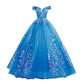preiswerte Ballkleid-Ballkleid Quinceanera Kleider Prinzessin Kleid rot grün Kleid Quinceanera bodenlang ärmellos schulterfrei Polyester mit Applikationen Kleid zum Beeindrucken 2025