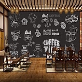 cheap Wallpaper-Coffee Cafe Mural Wallpaper Wall Sticker Covering Print Peel and Stick Self Adhesive Removable for Coffee Cafe Blackboard Canvas Home Décor Multiple Size