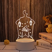 رخيصةأون أضواء زينة رمضان-عيد مبارك ثلاثية الأبعاد زينة ضوء الليل أكريليك led إسلامي مسلم رمضان مهرجان لوازم للديكور المنزل مصباح ليلي ديكور غرفة نوم