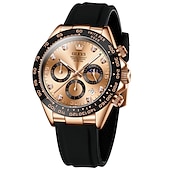 Недорогие Кварцевые часы-Кварцевые часы OLEV для мужчин спортивные наручные часы светящиеся хронографы с календарем многофункциональные водонепроницаемые с силиконовым браслетом