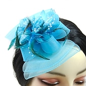 preiswerte Faszinator-Fascinator Hüte Kopfbedeckung Netz Teeparty Pferderennen Ladies Day Melbourne Cup Handgemacht mit floralem Kopfschmuck Kopfbedeckung Kleid zum Beeindrucken Renntag Kleid