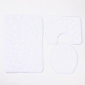 billiga 3PC Badrumsmatta set-3 st badmatta halkfria badrumsmattor, ultramjuk halkfri badmatta och absorberande badmattor, inkluderar u-formad konturmatta, toalettlocksöverdrag
