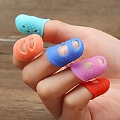 abordables Instrumentos musicales-10 unids/set dedal para dedos, guantes de silicona antiquemaduras para tocar la guitarra, protección para los dedos, guante artesanal diy, herramienta de cocina para coser