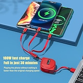 זול כבלי טלפון סלולרי-כבל טעינה רב 3.9 רגל usb a ל-lightning / micro / usb c 3 טעינה מהירה 3 ב-1 סיבוב מגנטי 540 לאביזר טלפון סמסונג אייפון