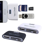 voordelige USB-hubs-kaartlezer multifunctionele smart 4 in 1 laptop pc duurzame telefoon tf micro sd met micro usb oplaadpoort usb 3.1 universele type c adapter otg kaartlezer