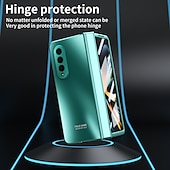 cheap Samsung Cases-Phone Case For Samsung Galaxy Z Fold 5 Z Fold 4 Z Fold 3 Full Body Case Flip Plating Dustproof Solid Colored PC