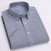 preiswerte Oxford-Hemden für Herren-Herren Oberhemd Gestreiftes Hemd Hemd Oxford Hemd Kariert / Gestreift / Chevron Hochzeit Büro &amp; Karriere Kastanienbraun Hellgelb Hellblau Weiß Langarm Hemdkragen Frühling Sommer Bekleidung Kreuz