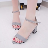 Women's Pink Block Heel Sandals with Ankle Strap and Open Toe, Elegant Suede Dress Shoes for Summer Weddings, Parties, and Casual Outfits cheap Women's Sandals-Women's Pink Block Heel Sandals with Ankle Strap and Open Toe, Elegant Suede Dress Shoes for Summer Weddings, Parties, and Casual Outfits