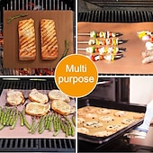 cheap Grills &amp; Outdoor Cooking-Set of 4 Non-stick Reusable Teflon Sheets Barbecue BBQ Grill Mats for Out Door Grilling