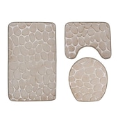 billiga 3PC Badrumsmatta set-3 st badmatta halkfria badrumsmattor, ultramjuk halkfri badmatta och absorberande badmattor, inkluderar u-formad konturmatta, toalettlocksöverdrag