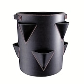 billige plantevekstposer-vokseposer, jordbærplanteposer med håndtak, 5/7/10 gallon kraftige ikke-vevde plantepotter for tomat, gulrot, løk, frukt, blomster og grønnsaker, hageutstyr