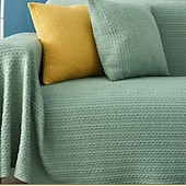 preiswerte Sofadecke-Sofabezug Sofadecke einfarbig Couchbezug Couchschutz Sofaüberwurf waschbar für Sessel/Wohnzimmer/3 Sitzer/4 Sitzer/L-Form Sofa moderne geprägte Polyester/Baumwoll-Mischung Überzüge