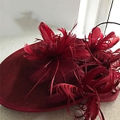 halpa Juhlahatut-fascinators sinamay Muodollinen Kentucky Derby Hevoskilpailu Naisten päivä cocktail Tyylikäs Morsius Kanssa Sulilla Päähine Päähineet