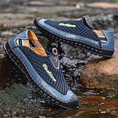 cheap Men&#039;s Slip-ons &amp; Loafers-Men&#039;s Breathable Mesh Slip-On Casual Shoes – Lightweight Outdoor Walking Loafers with Hand-Stitched Detailing and Flexible Sole