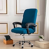 abordables Housse de fauteuil de bureau-Housse de chaise d&#039;ordinateur, housse de chaise de bureau extensible housse de siège de jeu rotative douce durable lavable
