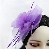 preiswerte Faszinator-Damen Fascinator für Party Hochzeit Sonderanlass Federstoff Rot Pink Grün um zu beeindrucken Fascinator Renntag Kleid