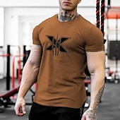 abordables Camiseta gráfica para hombres-Hombre Graphic Letra Arañazos Camiseta Tee Algodón Manga Corta Gráfico Camisa Negro Blanco Verde Ejército Camiseta cómoda Aptitud física Gimnasia Ropa de diseñador de moda