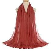 olcso Arab muszlim-muszlim hidzsáb fejfedő egyszínű buborékos sifon sál nőknek divatos puha hidzsáb hosszú sál betakaró sálak 175*70cm