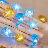 お買い得  電池式-マリンテーマストリングライト 3m 30led キノコミツバチ 銅線 フェアリーストリングライト ホリデーシーサイドパーティーの装飾ライト バッテリー駆動 クリスマス 誕生日 結婚式 ガーデン アウトドア キャンプ 家族 パーティー dec