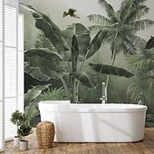 abordables Papiers peints-Fonds d&#039;écran cool forêt beau papier peint mural autocollant mural couvrant impression peler et coller amovible auto-adhésif scénique forêt tropicale humide plantain pvc / vinyle décor à la maison