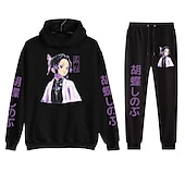 cheap Cartoon &amp; Movie Character Graphic-Kanroji Mitsuri Pants Outfits Hoodie Anime Front Pocket Graphic For Couple&#039;s Men&#039;s Women&#039;s Adults&#039; Hot Stamping Casual Daily