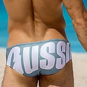 economico Costumi da Bagno per Uomini-Per uomo Costumi da bagno Pantaloncini da mare Slip da bagno Stampa Alfabetico Traspirante Morbido Esterno Informale Giornaliero Hawaiano Moda Blu Viola Media elasticità