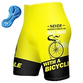 billiga Shorts, tights och byxor för män-Herr Cykelshorts Cykel Vadderade shorts Underdelar Bergscykling Vägcykling sporter Grafisk 3D Tablett Cykel Andningsfunktion Snabb tork Gul Rosa Polyester Elastan Kläder Cykelkläder