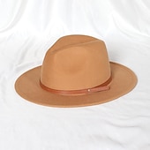 baratos Chapéu de Festa-Chapéus Lã / Acrílico Chapéu Fedora Formal Casamento coquetel Royal Astcot Simples Clássico Com Cor Pura Capacete Chapéu